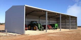 Steel machinery shed on rural property, Scenic Rim Queensland
